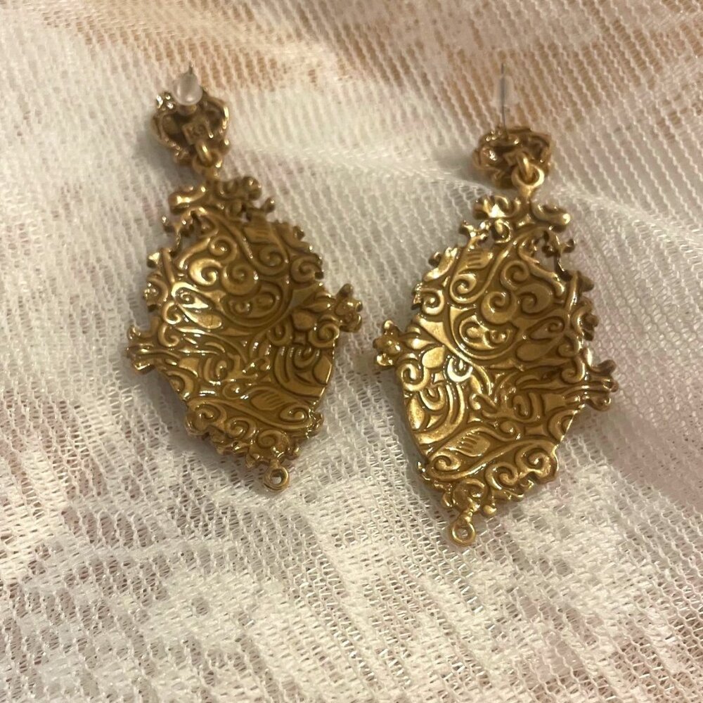 Whimsical Ballerina Vintage-Inspired Drop Earrings - Picture 2 of 5